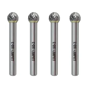 Lu&mn 761330621517 Sd-3 Tungsten Carbide Burr Rotary File Double Cut Ball Burs 4pcs By
