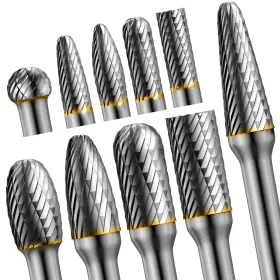 Lumuank Lumuank-cbb-1/4 10pcs Die Grinder Bits With 1/4 Inch Shank Tungsten Carbide Burr Set For Metal Ste