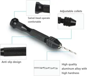 Luqeegv7rcng2e4d Luqeeg Pin Vise Hand Drill 0.5-3.4mm Mini Rotary Tool For Pcb Metal Wood #3