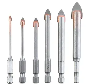 A-01905s Macp Tile Glass Drill Bits Set 6pcs Masonry Carbide Tips Drilling For Soft C