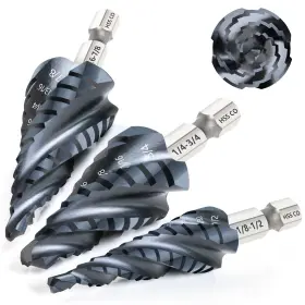 Mt9006 Matework M35 Cobalt Step Drill Bit Set Four Spiral Flute Unibit Bits 1/8 Inch