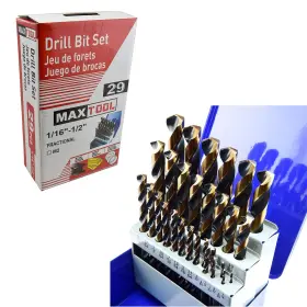 Jbs02h10r029p Maxtool Twist Drill Bit Sets 29pcs High Speed Steel M2 Jobber Length For Meta