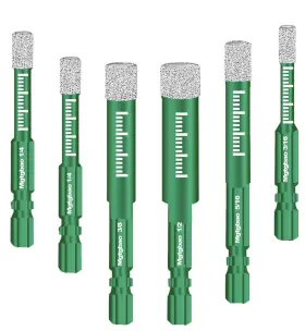 Mgtgbao Mg127 Green 6pcs Dry Diamond Drill Bits Set Core Bit For Granite Mar