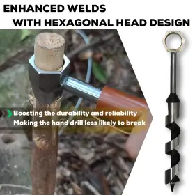 S001 Minliguy Hand Auger Wood Drill Upgrade Welds Bushcraft With Sharp Scottish Eye S #2
