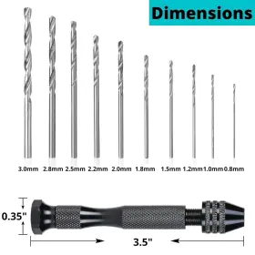 Hd11 Mr. Pen Pen- Hand Drill With 10 Bits 0.6-3.0mm Jewelry Res Inch #3