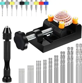 Mudder 797805902058 37 Pieces Hand Drill Tool Set Pin Vise Miniature Black Metallic