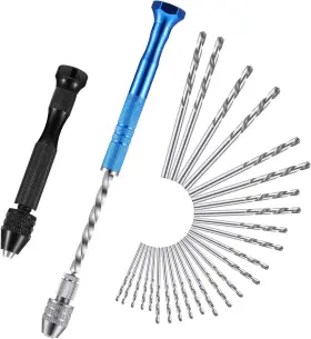 Mudder Vises-0655-m 27 Pieces Pin Vise Hand Drills Bits Set Include And Black Blue