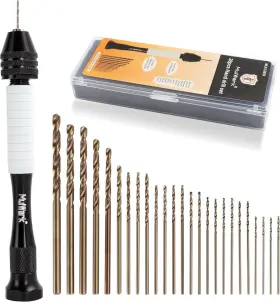 Mulwark 810130870172 Precision Pin Vise Hand Drill Set 25 Pcs - Premium Manual Golden Mulwark 810130870172 Precision Pin Vise Hand Drill Set 25 Pcs - Premium Manual Golden