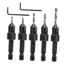 08028 Nqeuepn 7pcs Countersink Drill Bit Set Counter Sink For Wood With Wrenches