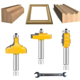 Oletbe-tech 789371964752 Router Bit Set Complete Picture Frame Making 1/2-inch Shank 3 Pcs Rout