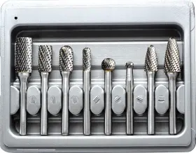 Blds-2161 Osidu Tungsten Carbide Burr Set Double Cut Solid Rotary With 1/4ftft