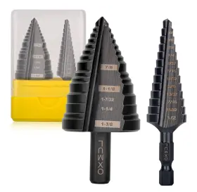 19-steps Oxmul Z204 205 M35 Step Drill Bit Set For Metal 1/8 1-3/8 Cobalt Bits Heavy 19-steps Oxmul Z204 205 M35 Step Drill Bit Set For Metal 1/8 1-3/8 Cobalt Bits Heavy