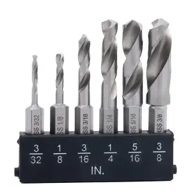 Poptool Ptdbsd002 Twist Stubby Drill Bit Set Size 3/32ftft To 3/8ftft With Index And Storage Ba