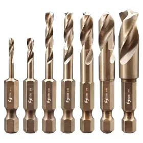 Yta0022 Pro Edge Technology 7pcs Cobalt Stubby Drill Bit Set M35 Hss Short Bits For Hard