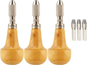 Pssopp0pmwdb73ig1086 Pssopp 3 Set Hand Chucks Jewelry Making Pin Vise Wooden Handles Pear Shape Graver