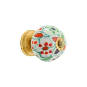 Dkb-004-p04 Rasiya Art Drawer Knobs - Countryside Boho Ceramic Dresser Pull Handle Kitchen Cabinets