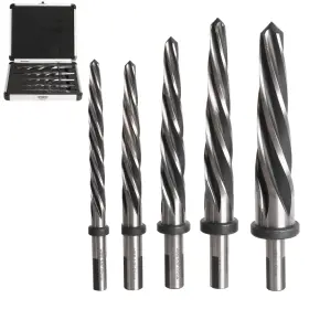 B2h0110 Riyhch 5pcs M2 Hss Taper Chucking Reamer Set 3/8 Inch 1/2 5/8 3/4 1 Fit Round Sh