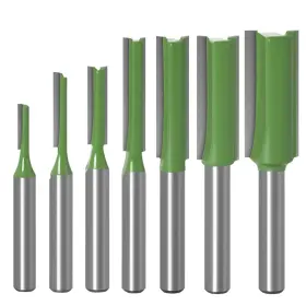 Gmd0413 Saipe 7pcs 1/4 Inch Shank Tungsten Carbide Double&single Flute Straight Dado Router Bit