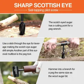 Gj22972-c001 Saker Bushcraft Hand Auger Wrench Survival Tools For Scotch Eye Woo #3