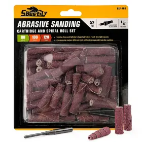 Ref-701 Sbestily 52pcs 1/4 Sanding Burr Set Shank Die Grinder Bits Alum Inch