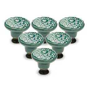 Dx210527 Seimneire 12pcs Green Cabinet Knobs Retro Ceramic Dresser 34mm / 1.3 Inch Drawer Kn