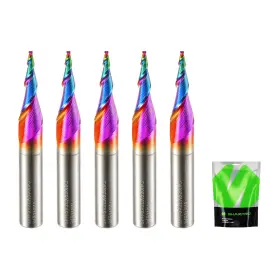Sharpro 769293655853 Tapered Square Nose End Mill 1/4 Inch Shank 8 Degree 1mm Tip Quark Smooth Coated
