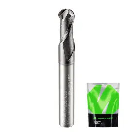 Sharpro Spms200-2bs-060 Carbide Ball Nose End Mill 2 Flute 6mm Shk. Cutting Dia. 3d Carving High