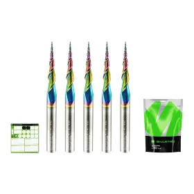 Sharpro Spwb5x2qx141140.53c Carbide Tapered Ball Nose End Mill 1/4 Inch Shank 8 Cnc Carving Router Bit 0.5m