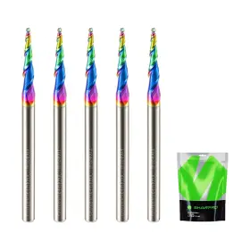 Sharpro Spwb5x2qx3.151050c Tapered Ball Nose End Mill 1/8 Shank 8 Deg 1mm Tip Quark Smooth Coated Carbide