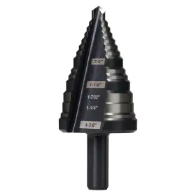 St-1-3 Sharptool St-1-3/8 1/4 To 1-3/8 Inches M2 Hss Step Drill Bit For Metal Plastic Wood Aluminum