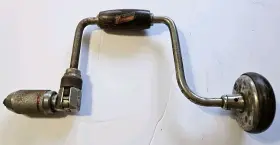 H1250 Shelton Vintage Stanley Handyman No Brace Ratcheting Hand Drill Auger Bit Tool