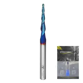 Speed Tiger Itbta0750436 Carbide Tapered End Mill Itbta Cnc Carving Bits Ball Tip R0.75 1/4 Inch Shank 3 Ovl