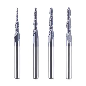 4pcs-d1 Spetool 4pcs-d1/8 4pcs/pack Assorted R0.25 1.0 Tip 1/8 Inch Tapered End Mill Cone Ball Nose Carbide Bi