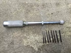 Stanley 03-043 Vintage Yankee U.s.a. Carpenters Push-drill With 8 Drills Bits