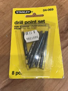 7617404069 Stanley 04-069 New Vintage Drill Point Set 1983