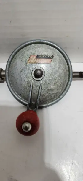 H1217 Stanley Handyman Eggbeater Hand Crank Drill Vintage Wood Handled Red Knob #2 H1217 Stanley Handyman Eggbeater Hand Crank Drill Vintage Wood Handled Red Knob #2