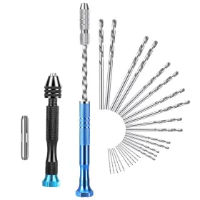 Sunjoyco T4c6840-s001958464fba 28 Pcs Miniature Pin Vise Hand Drill Set Micro Mini Twist Bits With Se