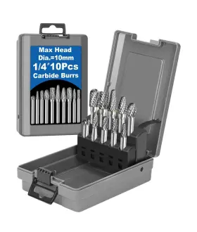 Sworker 749684175634 10pcs Carbide Burr Set 1/4 Shank With Grey Box Max Head Dia 10mm Die G... Fast Ship Sworker 749684175634 10pcs Carbide Burr Set 1/4 Shank With Grey Box Max Head Dia 10mm Die G... Fast Ship