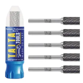 Taitatools 5pc/sa-3/burr Carbide Burr 1/4 Inch Shank Sa-3 Tungsten Double Cut Rotary Die Grinder Bits - C