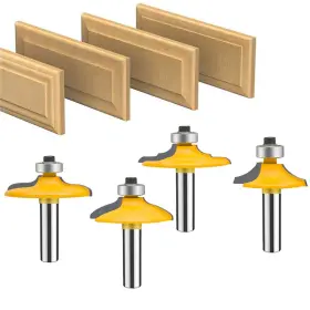 Taiwain-brand 789371950847 Router Bit Set 4pcs 1/4 Inch Shank Door&drawer Front Edging Bits Mit