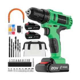Tegatok Cd-20an 20v Cordless Drill Set 3/8 Drills Handheld Kit With 18 1 Tor... Fast Ship