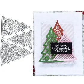 Tingzven 323640262440 3pcs Christmas Tree Frame Metal Cutting Dies And Stencils - Diy Scrapbooking Ca