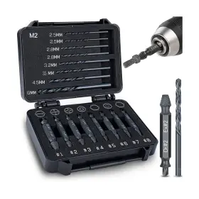 Topec T8110-t8080 16pcs Damaged Screw Extractor Set And Left Hand Drill Bit Set... Fast Ship