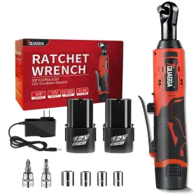 Tquagga Tqrw-01 3/8 Inch Cordless Electric Ratchet Wrench Set 12v Power Tool Kit With 2
