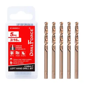 Valyriantool 941586104369 5pcs 3/16 Inch M35 Cobalt Left Hand Drill Bits Set For Removing Broken Stubs Bol
