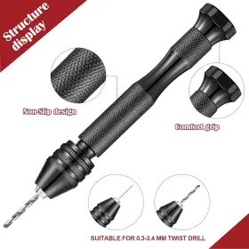 Ng-vinsot-218 Vinsot 95 Pieces Hand Drill Bits Set Black Pin Vise 74 Micro #3