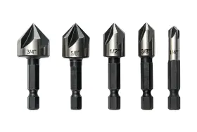 Ct012 Wesleydrill 5 Pcs Countersink Drill Bit Set 82 Degree Counter Sink Fit For Si