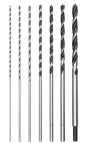 Ct013 Wesleydrill 7 Pcs Extra Long Brad Point Drill Bit Set 12 Inch 300mm Carbon Steel Wood B
