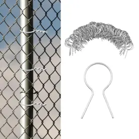 Yuanclips-200 Widiso 200 Pack 1-5/8 Inch Preformed 11 Gauge Galvanized Steel Chain Link Fence Tie