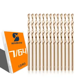 Yzzt-7 Wildbossy Yzzt-7/64 Cobalt Drill Bit Set 7/64 Inch - 13pcs M35 Twist Bits Straight Shank Yzzt-7 Wildbossy Yzzt-7/64 Cobalt Drill Bit Set 7/64 Inch - 13pcs M35 Twist Bits Straight Shank